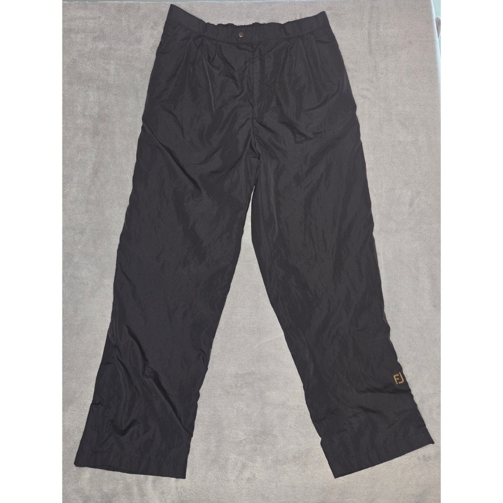 FootJoy DryJoys Mens Golf Rain Pants Black Waterproof Size Large L Snap Leg